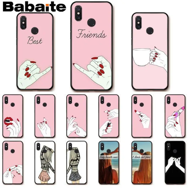 

Babaite Best Friend Girlfriend Boyfriend Shopping girl silicone Phone Cover For xiaomi mi 8se mi8lite note2 note3 max2 max3 case