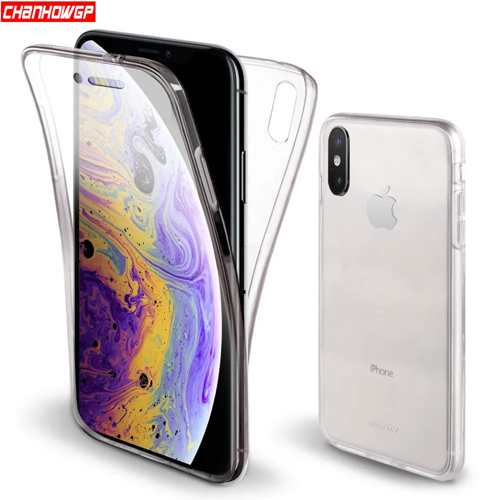 

Double Clear Silicone TPU Case For iPhone X XR XS MAX Full Cover Cases For iPhone 7 8 Plus 6 6s plus 5 5s SE xs max xr x Funda
