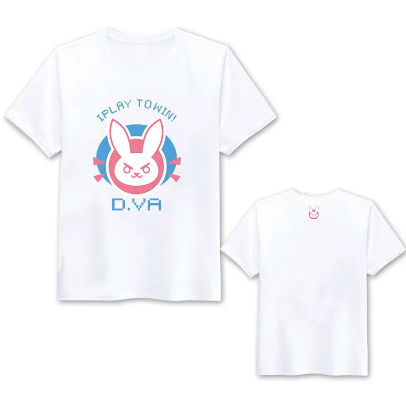 New Fashion T-shirt Game OW D.VA Rabbit Cosplay Dva Unisex Short Sleeve T-shirts Summer Tops Tee Shirt Costumes