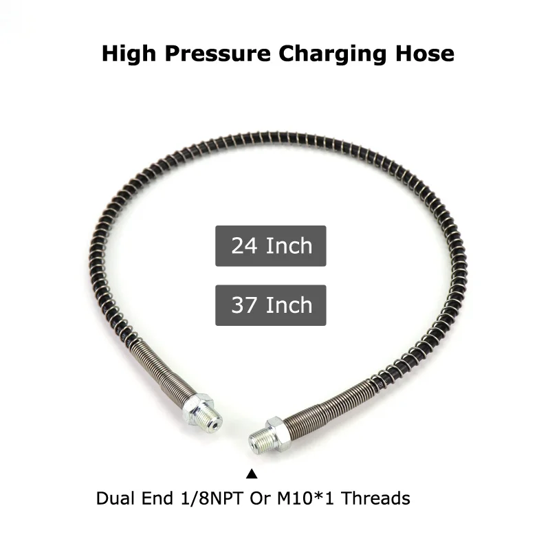 

New Paintball Air Gun Airsoft PCP Diving Cylinders High Pressure Charging Hose 63Mpa/9000PSI 1/8NPT x 1/8NPT Or M10*1 x M10*1