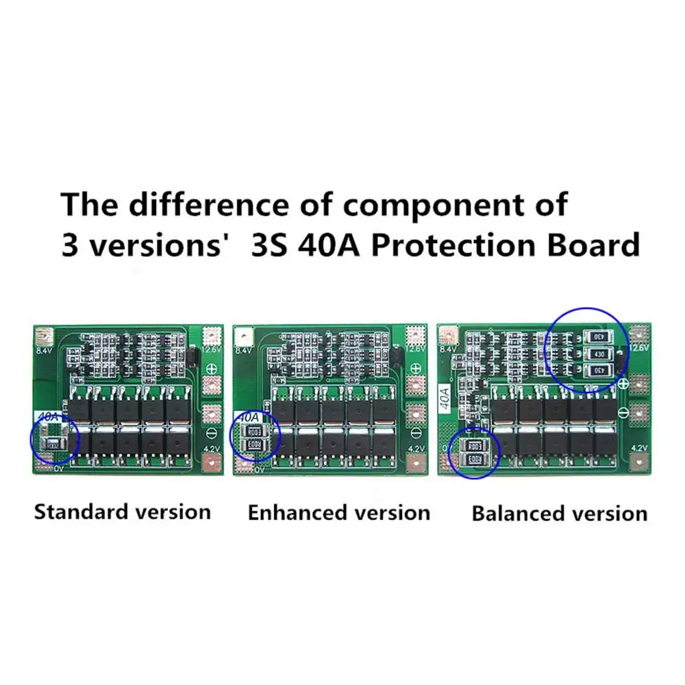 3 S 40A BMS 11,1 В 12,6 18650 литиевых батарея защиты доска с повышения/балансный версия для дрель 40A ток diy kit