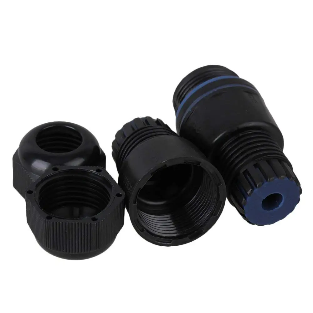 LAN Black IP68 Protection M25 Stuffing Locknut Plastic RJ45