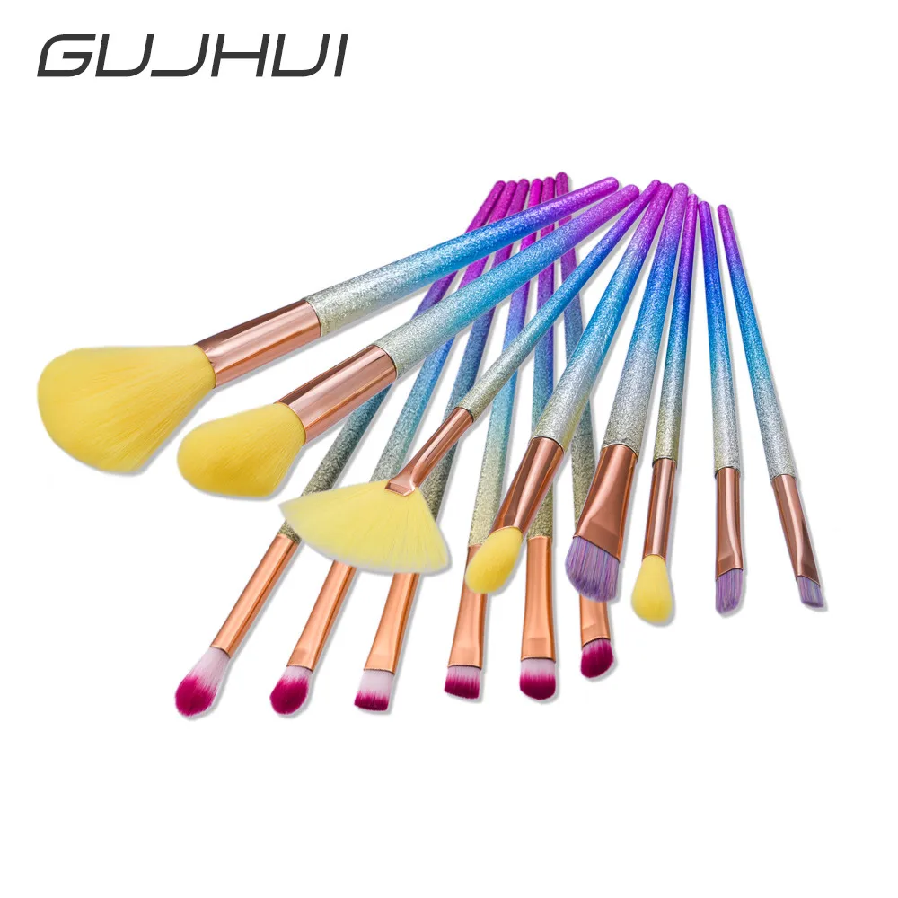 GUJIHUI 14 шт. Pro кисти для макияжа Набор для фондирования теней для век косметический инструмент с кожей лица макияж красота высокое качество