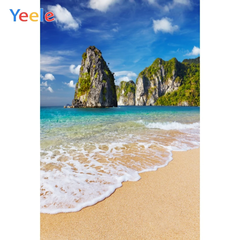 Yeele Sky Cloud Sea Beach Wave Mountain летний праздничный фон для фотосъемки индивидуальные