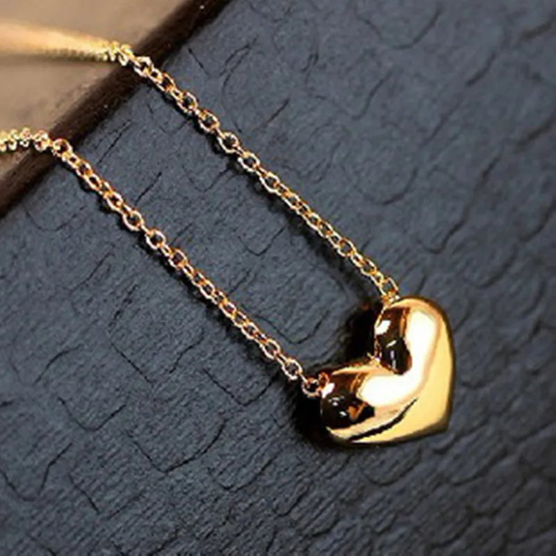 

QCOOLJLY 2019 New Stylish Choker Chain Heart Pendant Necklace For Women Collar Neck Jewelry Necklaces Jewelry Drop Shipping