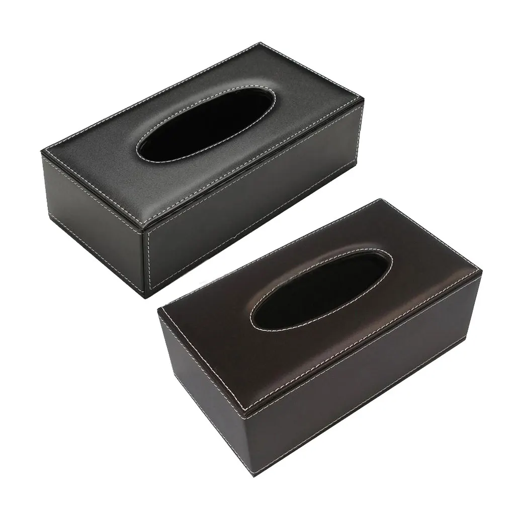 MagiDeal полиуретановая кожа коробка крышка домашняя Автомобильная салфетка туалетная бумага держатель тканевый чехол для ресторана офис бытовой-коричневый