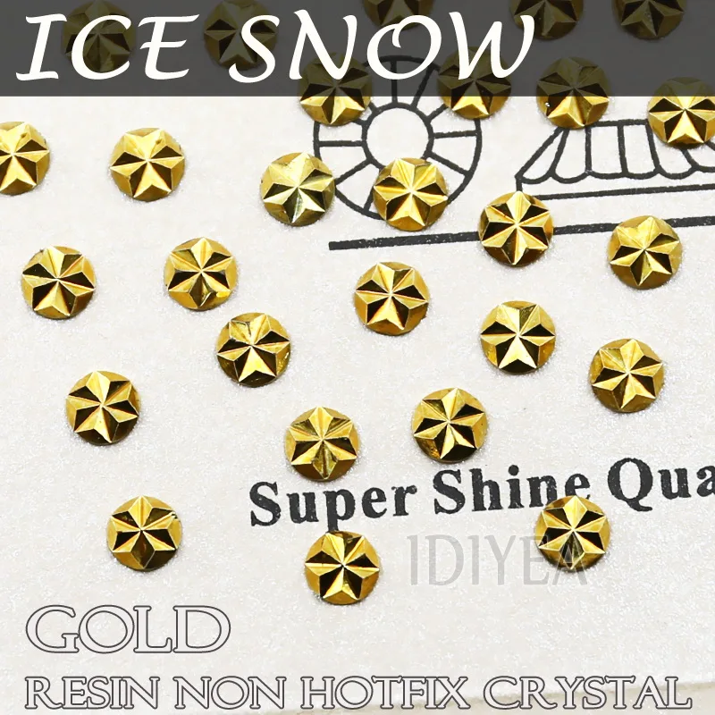 

Beautiful ICE SNOW shape! SS16 SS20 4mm 5mm Gold Aurum Crystals Nail Art resin rhinestones Non Hotfix Flat back 3D DIY glitters