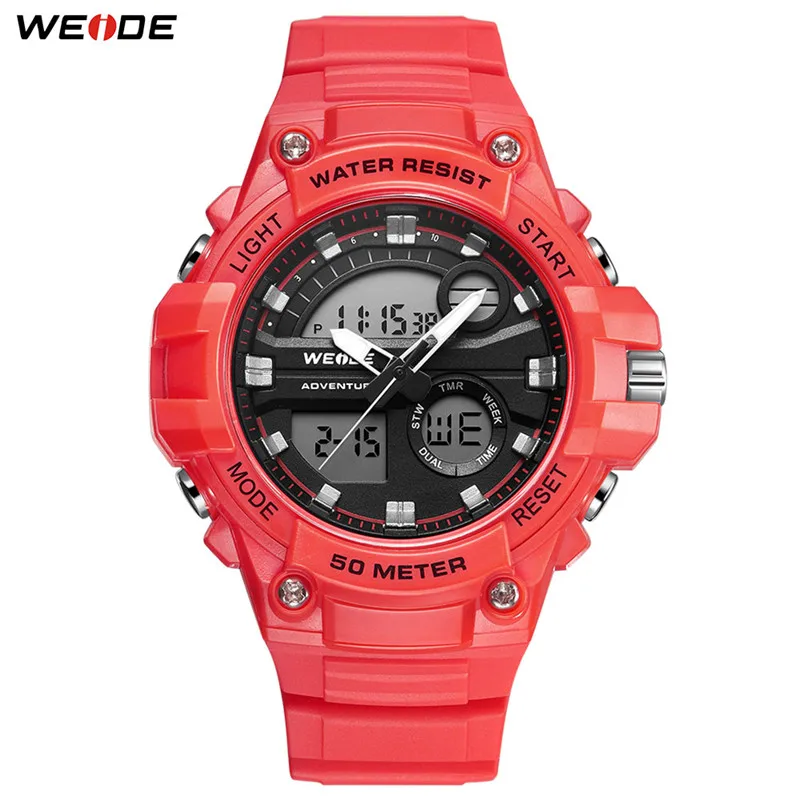 WA3J8010-7C WEIDE спортивные военные роскошные часы цифровой продукт 50 метров водонепроницаемые кварцевые аналоговые Мужские наручные часы - Цвет: WA3J8010-7C