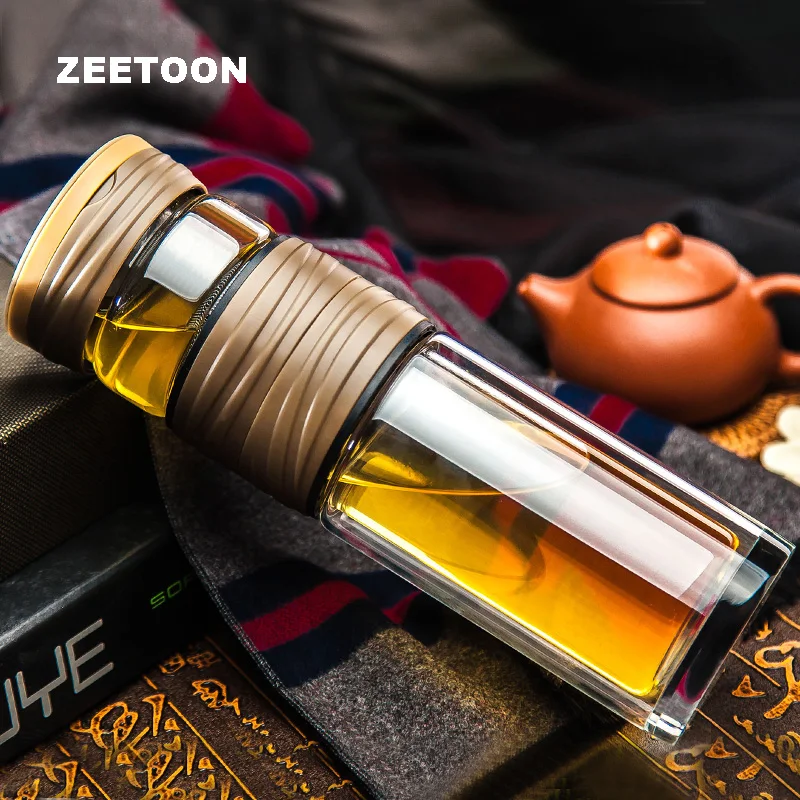 150ml+300ml Multi Functional Glass Wall Double Layer Tea Separation