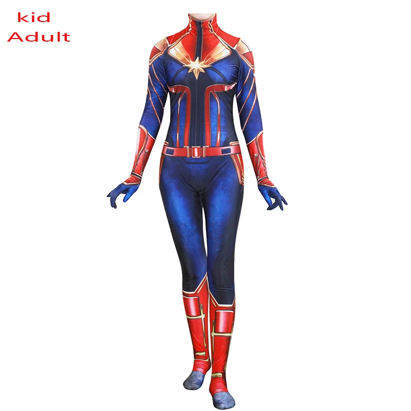 

Movie Anime Captain Marvel Carol Danvers Avengers Cosplay Costume Superhero Zentai Halloween Carnival Party For Adult Women Kids