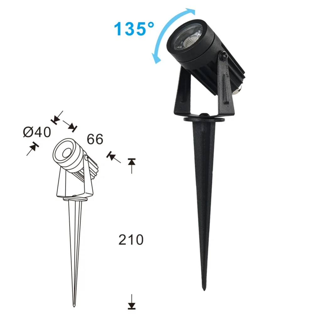 3 Вт 6 Упак. COB LED лампа для газона AC/DC 12V наружный декоративный ландшафтный свет