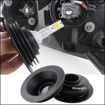 

Wooeight 2Pcs Car LED Headlight Anti Dust Cover Rubber Waterproof Dustproof Sealing Headlamp Rubber Cover Cap ID32mm For BMW VW