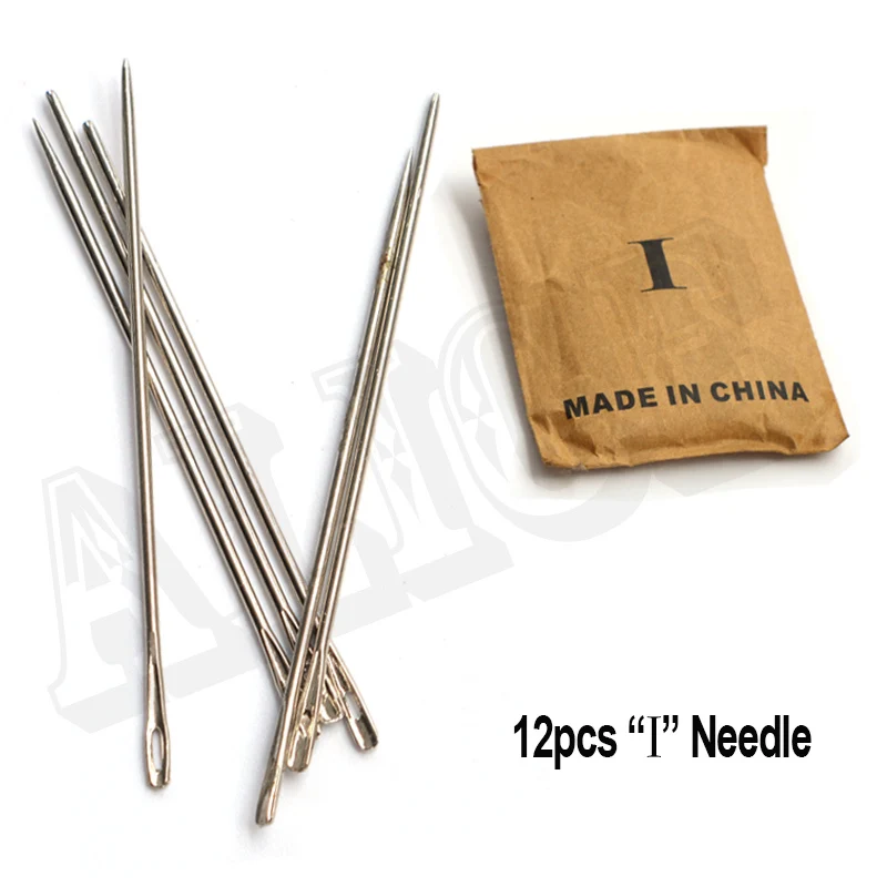 12pcs I Curved Sewing Needle Weaving Needle Straight Sew In Needle For