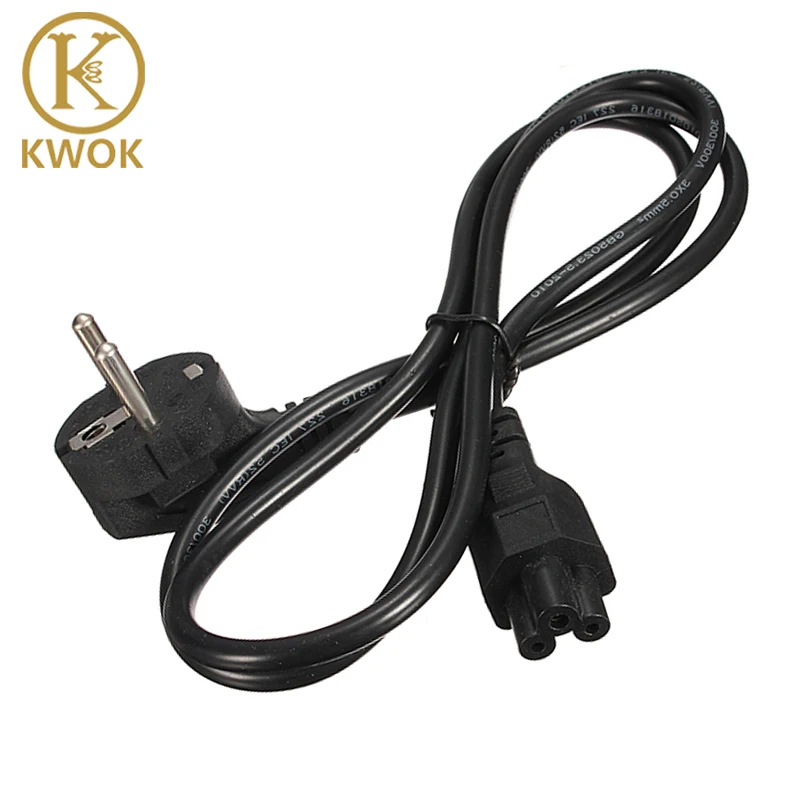 2017 EU Plug AC Laptop Power Cord 3 Prong 2 Pin Supply