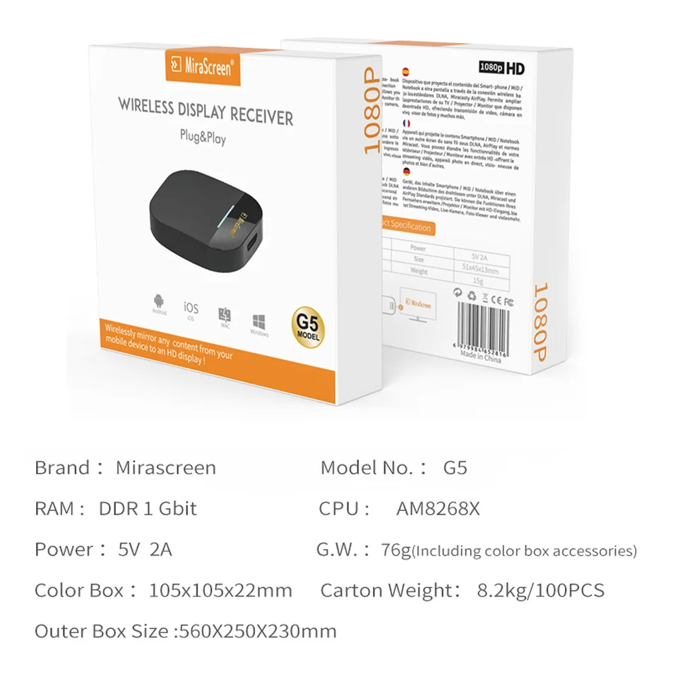 2 4G/5 8 Ghz беспроводной WiFi G5A ТВ палка Miracast любой литой 1080P HDMI DLNA AirPlay дисплей ключ