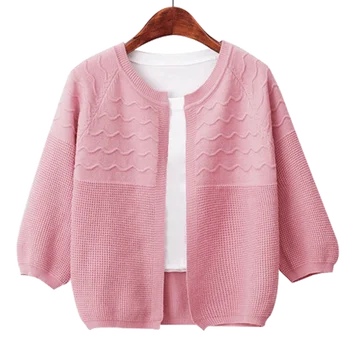 

Spring and Autumn Women 2018 New O-neck Long Sleeve Thin Cardigan Short Sweater Slim Fashion Thin Sweater Coat LJ0903