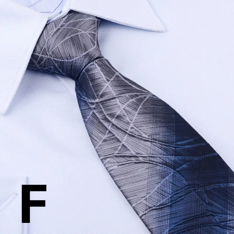 Мужские галстуки Галстук для мужчин Классический полиэфирный тканый клетчатый горошек вечерние галстук модный тонкий 8 см Свадебный деловой мужской повседневный - Цвет: F