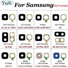 Юйси для samsung Galaxy A3 A5 A7 A310 A6 A8 плюс A8 A9 звезда C5 C7 C9 Pro Камера кольцо объектива Стекло+ Стикеры