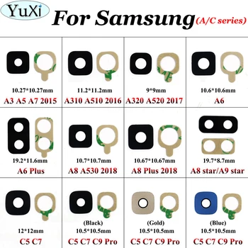 

YuXi For Samsung Galaxy A3 A5 A7 A310 A6 A8 Plus 2015 2016 2017 2018 A8 A9 Star C5 C7 C9 Pro Back Camera Lens Ring Glass+Sticker