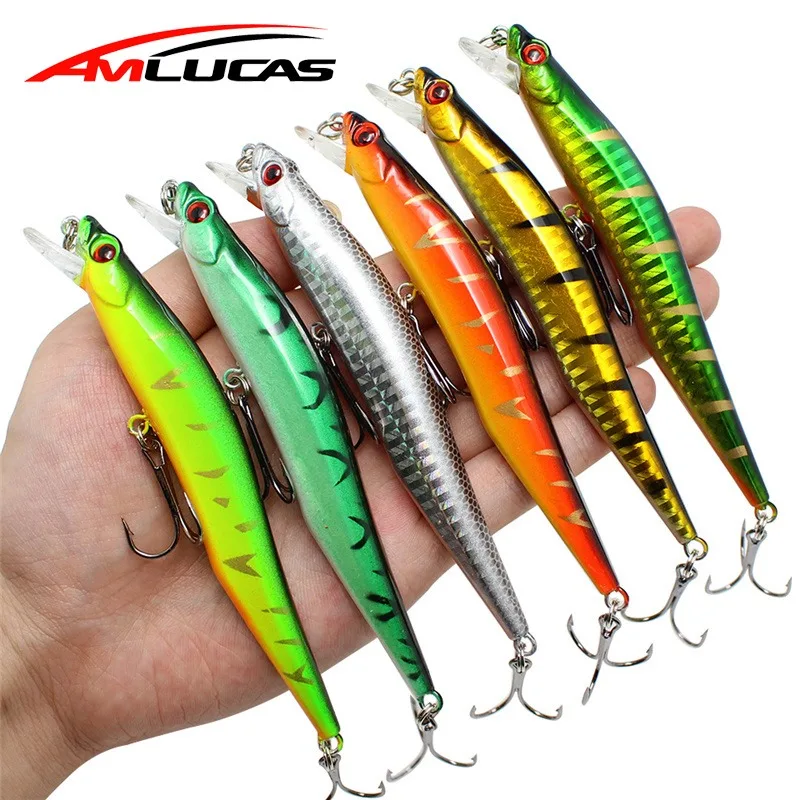 Amlucas 12 سنتيمتر 10g أسماك الصيد السحر المتذبذب Crankbaits ABS الاصطناعي الطعوم الثابت ل باس الصيد معالجة سمكة بلاستيكية WW173