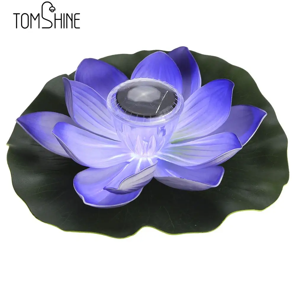 

Outdoor Floating Pond Night Light Solar Powered RGB LED Lotus Flower Lamp Waterproof Auto On / Off for Garden Pool Party Decor