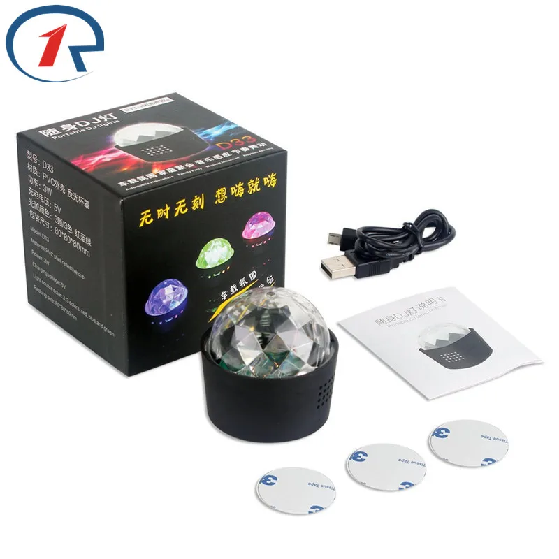ZjRight USB 5 В встроенный аккумулятор музыкальный звуковой контроль RGB светодиодный