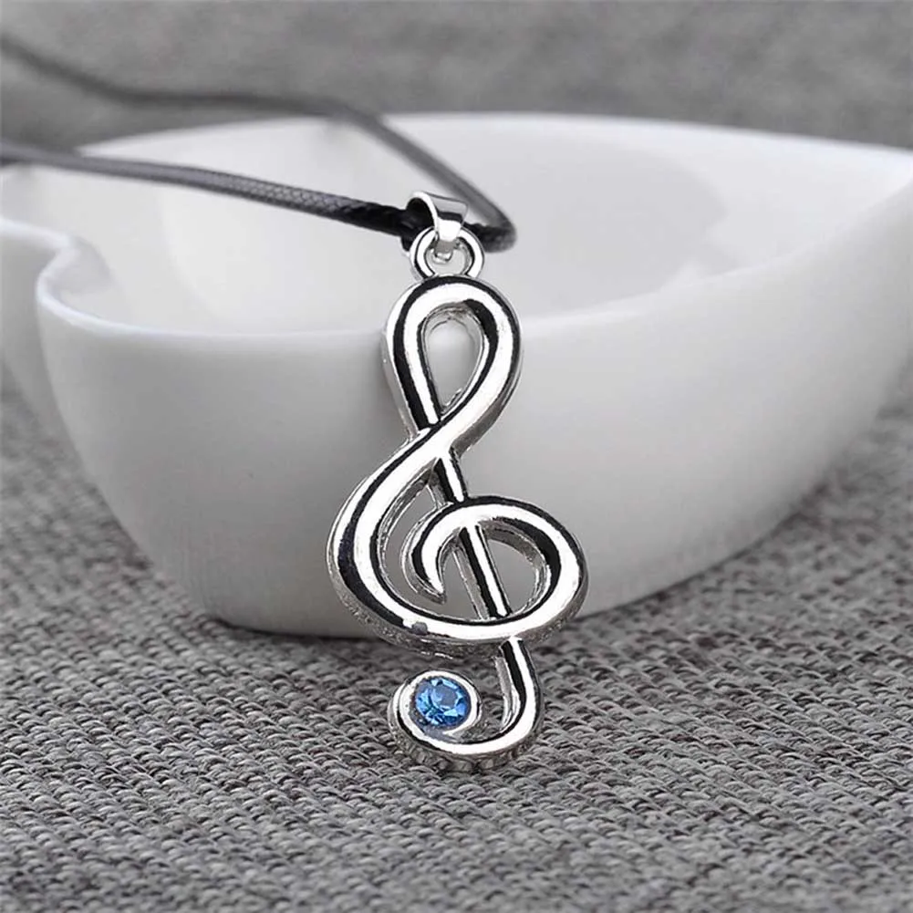 

Anime Jewelry Hatsune Miku Character Treble G Clef Music Note Pendant Necklace Rope Chain For Men Women Gift Wholesale