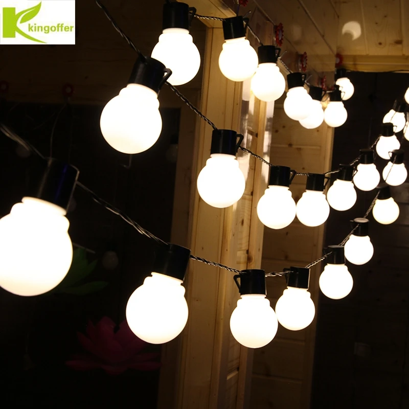 

Kingoffer 110V 220V 2.5M Outdoor Lighting 5cm Big Size LED Ball String Lamps Black Wire Christmas Fairy Wedding Garden Lights