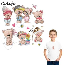 Kawaii наклейки "медведь" для одежды экологически чистые моющиеся нашивки на одежду комбинезон DIY пользовательские аксессуары Parches
