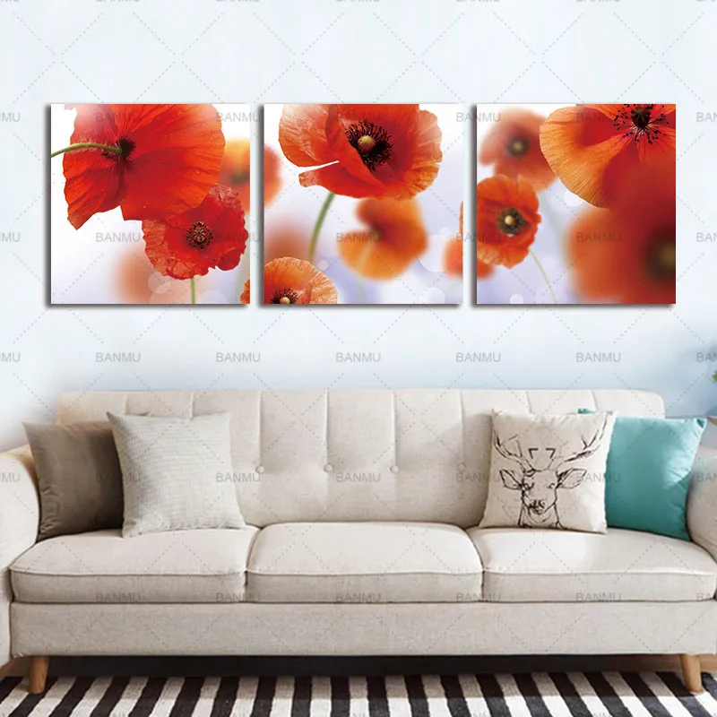 

Canvas Art Print Flower home decor Wall Paintings Abstract Modular Pictures On The Modern Wall Art For Living Room no frame
