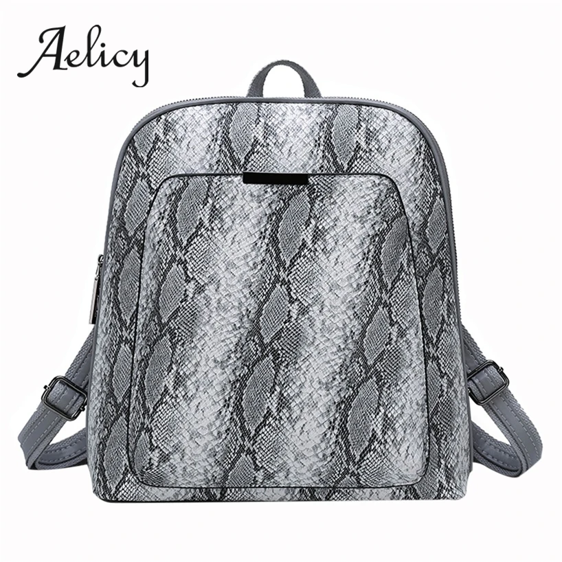 Женский рюкзак из искусственной кожи Aelicy модная дорожная школьная сумка змеиной