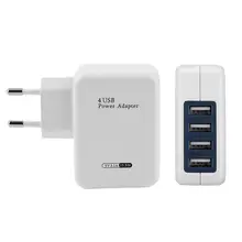2.1A 4 порта USB портативное устройство для зарядки из настенной розетки для дома и путешествий EU Plug AC адаптер питания