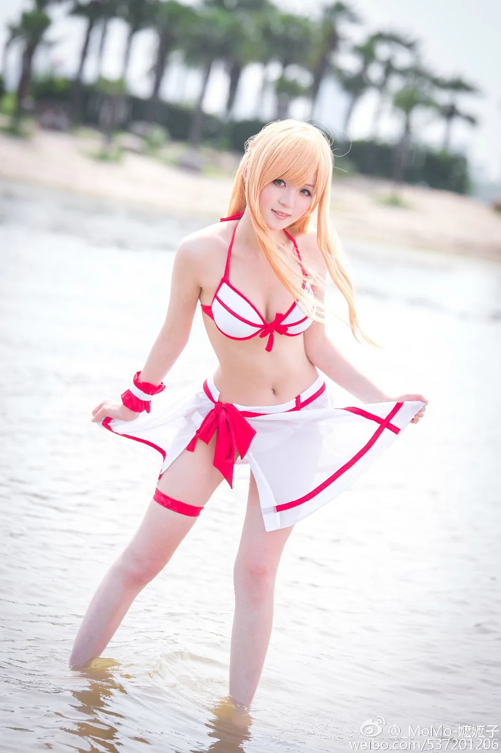 

2017 Anime Sword Art Online Yuuki Asuna SAO Summer style Bikini Swimsuit Cosplay Costume