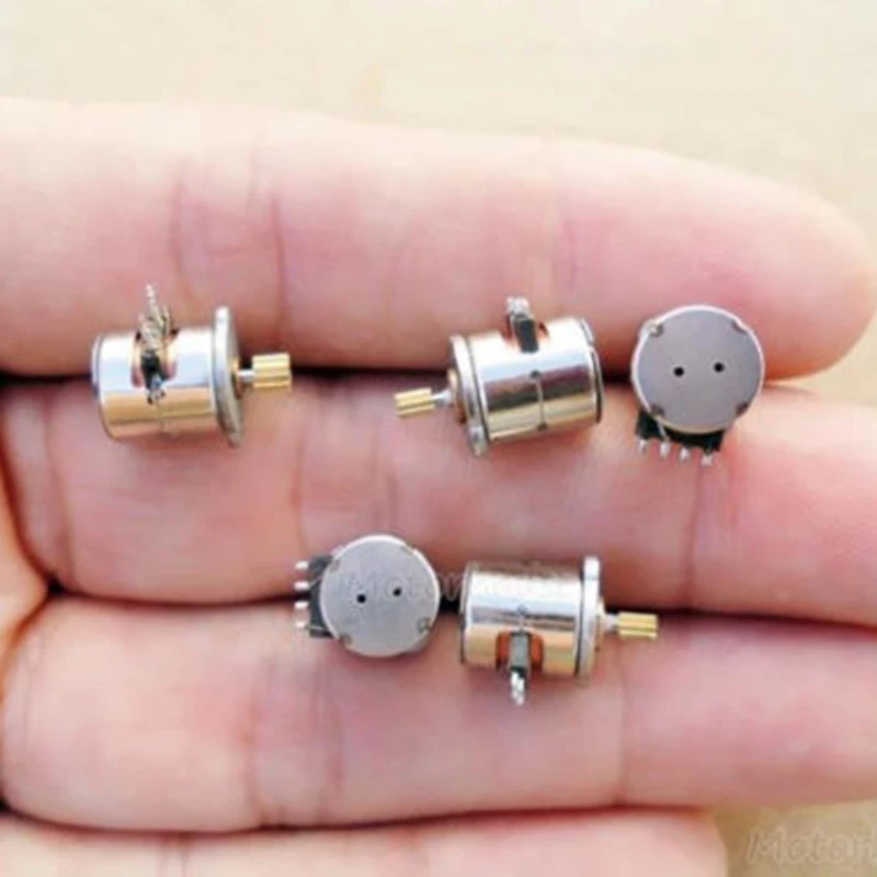 

5pcs New Mini Micro Stepper Motor Small 8x9.2mm 2-phase 4-wire Stepper Motor With Copper Gear