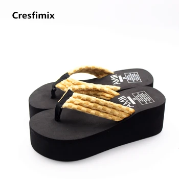 

Tongs Femmes Women Cute High Heel Flip Flops Lady Casual Spring & Summer Eva Flip Flops Cool Sweet Home Beach Flip Flops E710