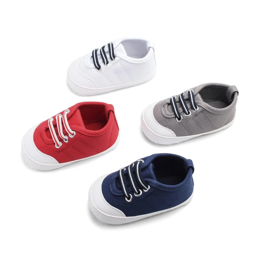 

Newborn Toddler Baby Girl Boy Girls First Walkers Spring Baby Elastic Band Soft Bottom Solid Color Canvas Shoes Toddler Shoes