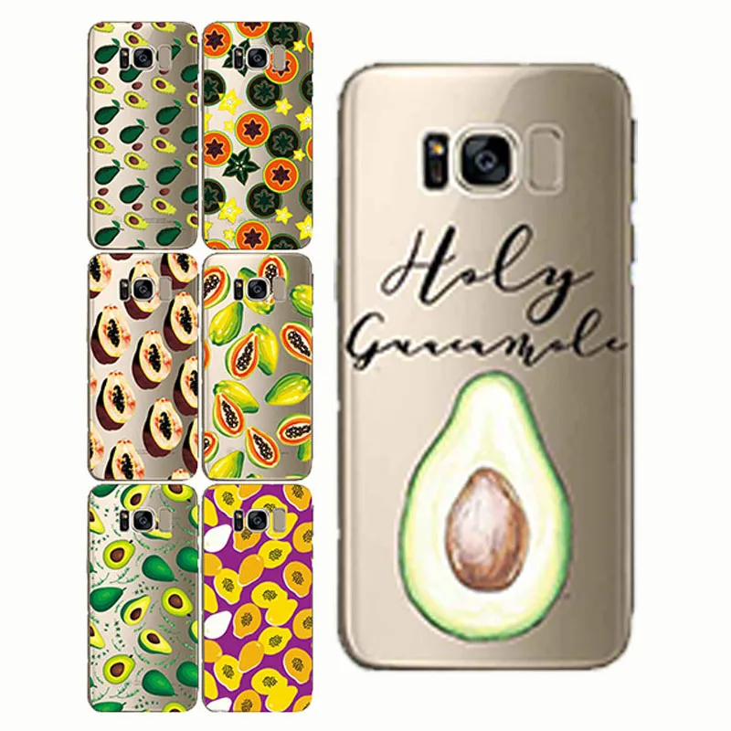 Мягкий силиконовый чехол для телефона с фруктами Guacamole Carambola papaya Samsung s6 s7edge S8 S9 plus