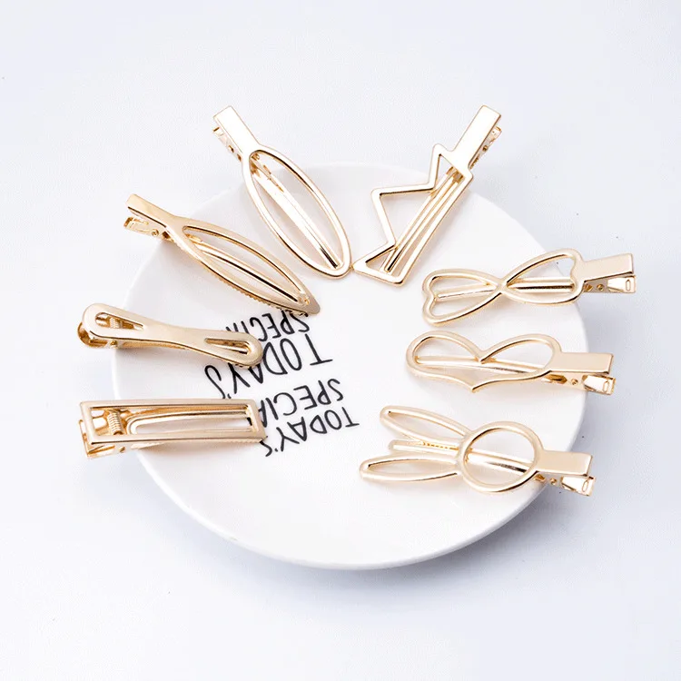 

Metal Geometry Hollow Hairpins Ins Net Red Hair Card Crown Rabbit Headwear For Girls Women Ornament Simple Hair Accessories