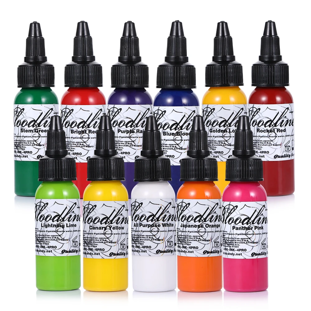 

Newest 11 Colors 30ml Semi-permanent Makeup Natural Plant Tattoo Pigment Dyeable Professional Tattoo Ink Body Art Pigment