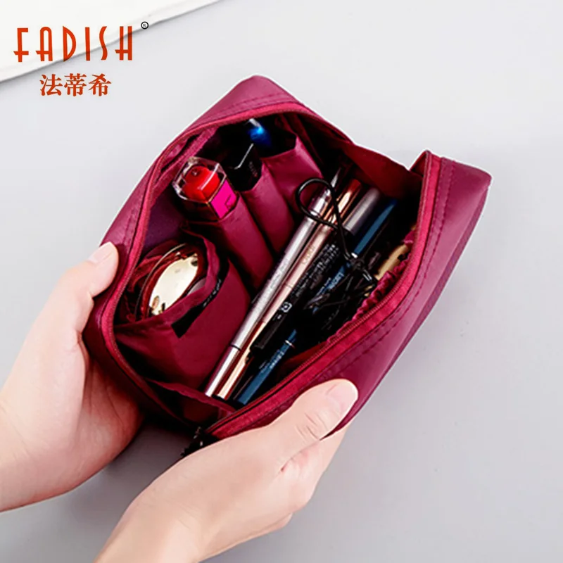 

FADISH Cosmetic Bags Makeup Bag Women Travel Organizer Professional Storage Brush Necessaries Make Up Case Beauty Toiletry Bag