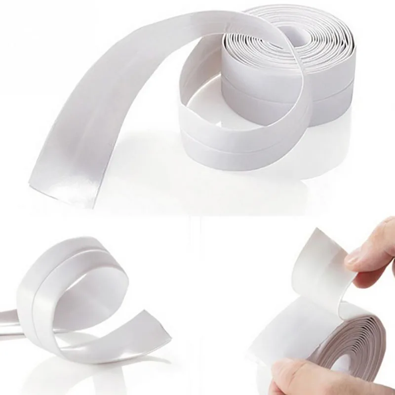 Wall Sealing Tape Waterproof Mold Proof Adhesive Tape Kitchen Bathroom 3.2mx3.8cm 1pcs adhesive patches
