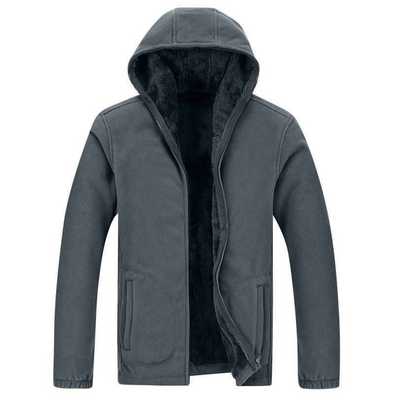 MRMT бренд осень зима мужские толстовки плюс бархат для мужчин свободный кардиган с капюшоном теплая куртка - Цвет: Темно-серый