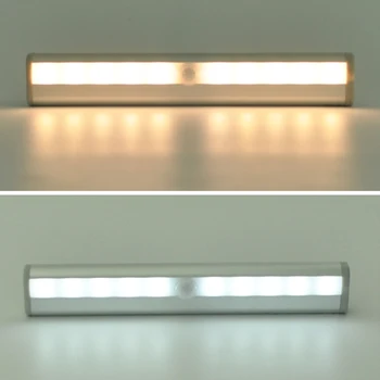 

Stick On Anywhere Portable 10 LED Wireless Motion Sensing Closet Cabinet LED Night Light Bar with Magnetic Strip