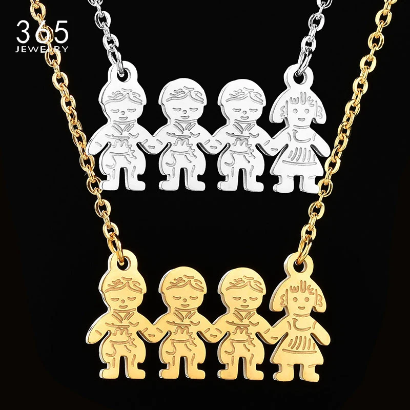 

2018 Jewelry Accessories Steel Color Cute Dad Mom Pendant Necklace Stainless Steel Loving Family Necklace Of Party Gift