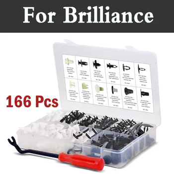 

166pcs Car Push Pin Rivet Clips Sizes Body Panel Clips&Fasteners Retainer Set Rivets For Brilliance Frv H230 H530 M1 M2 M3 V5