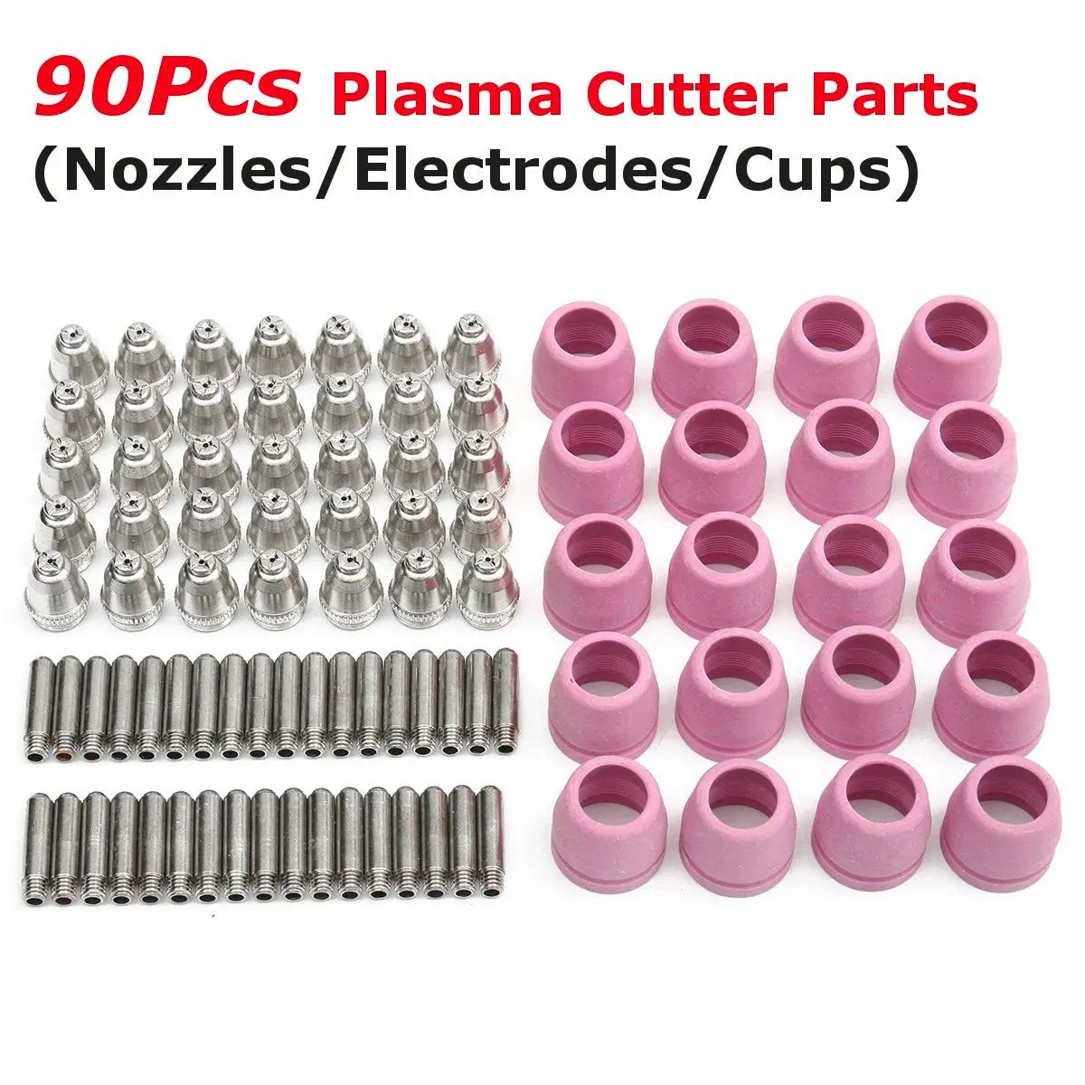 

ARC Plasma Cutter Consumables Kit 35pcs Welding Nozzles + 35pcs Electrodes + 20pcs Shield Cups for LTP5000D LTPDC2000 LTPAC2500