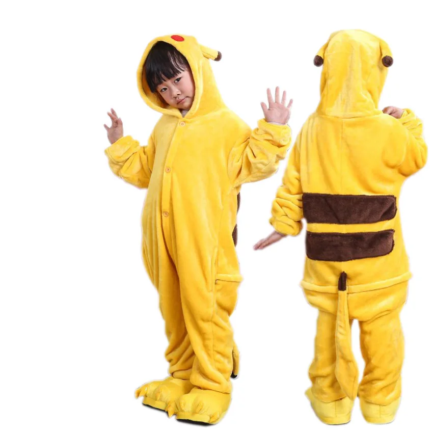 

Kigurumi Unisex Leopard Anime Pajamas For Kid Children Cartoon Flannel Winter Animal Sleepwear Warm Pijama Overall One Piece