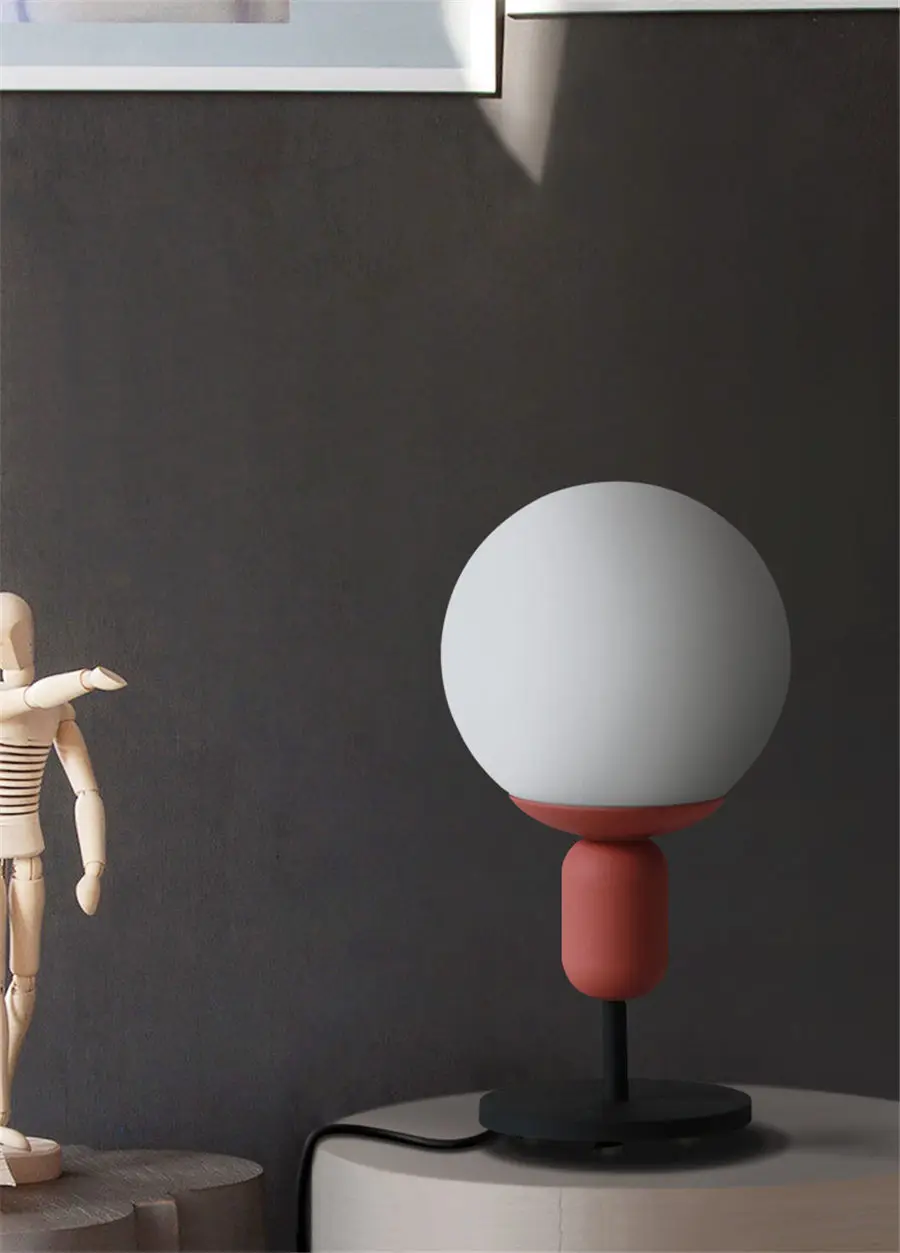 Nordic личность Макарон настольная лампа шар для Гостиная Исследование дома деко детей спальня ночники дизайн led Настольная лампа