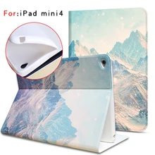 

For Apple ipad mini 4 case protective Smart sleep A1538 A1550 High-definition painted pattern Multiple angles support 7.9inch