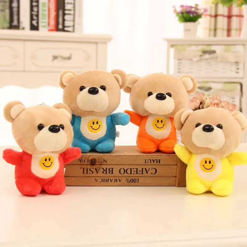 1pcs 10CM Soft Bears Plush Toys Stuffed Animals Bear Dolls with emoji